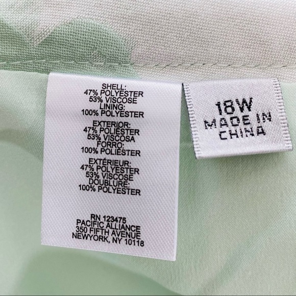 Tahari Asl 2PC Skirt Suit Green Floral Size 18W - Picture 9 of 9